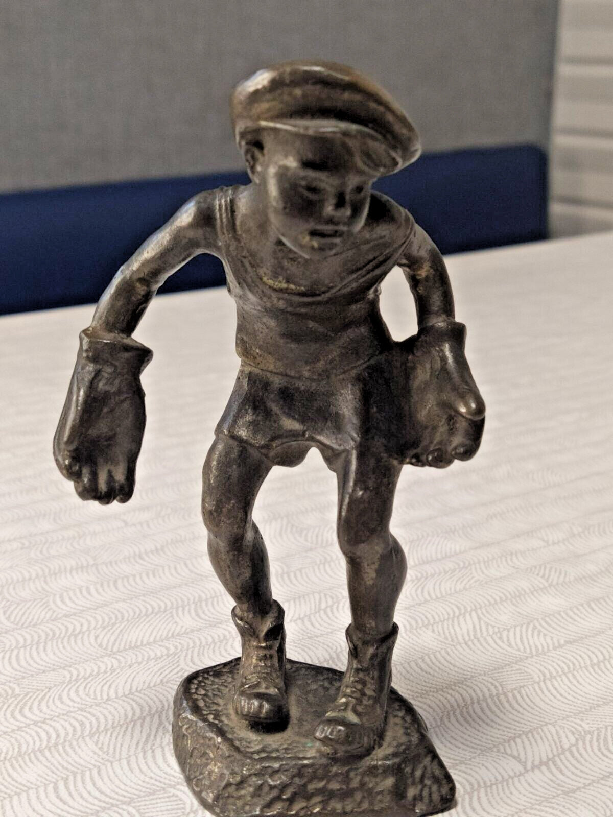 Rare Vintage Soviet Bronze Figurine – "The Young Goalkeeper"