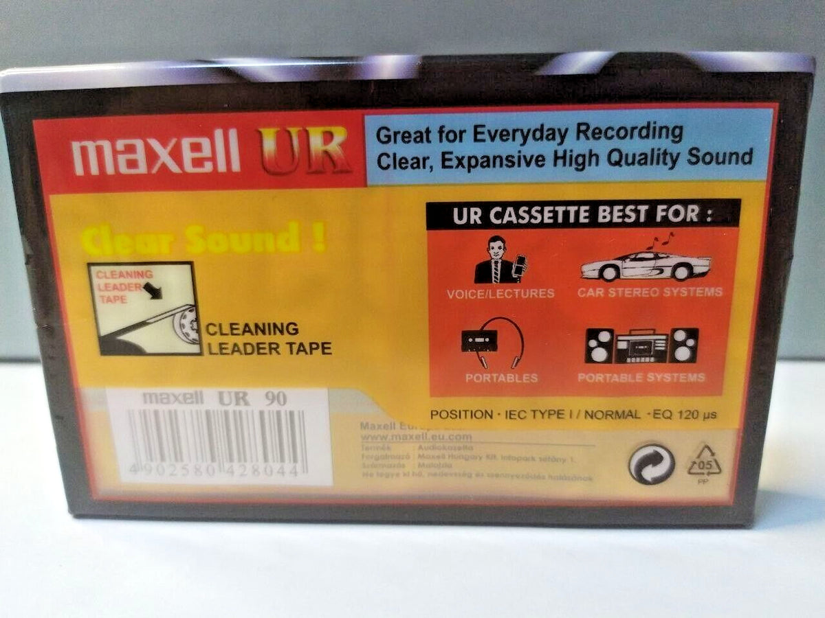 Maxell UR 90 Audio Cassette Tape - Normal Bias Type I - New & Factory Sealed