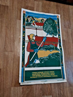 Vintage Soviet political poster full view in large format