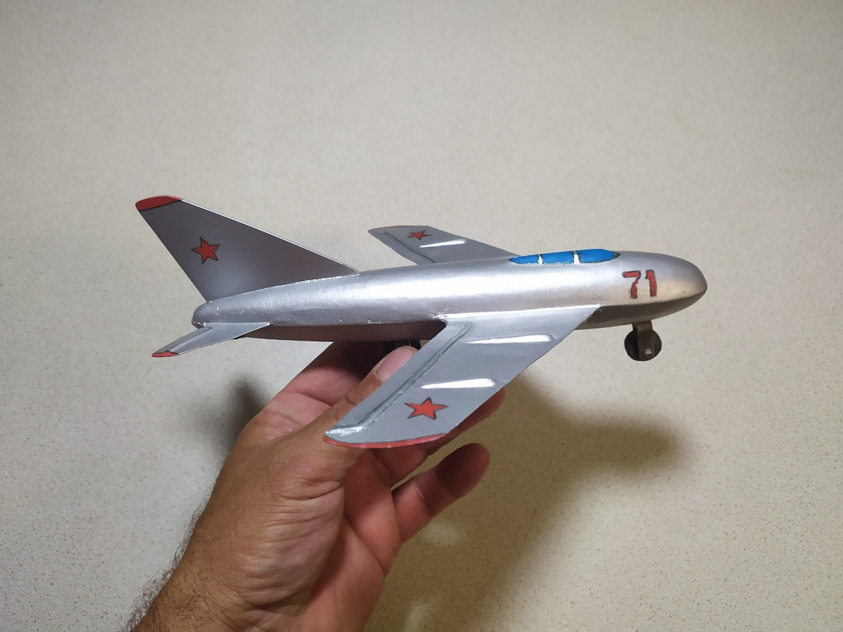 Rare Vintage Soviet Toy Metal Airplane Fighter Jet MiG-15 USSR Collectible