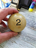 Soviet billiard ball number 2 for Russian Pyramid, cream phenolic resin, 67 mm