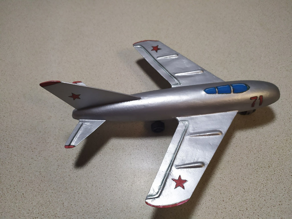 Rare Vintage Soviet Toy Metal Airplane Fighter Jet MiG-15 USSR Collectible