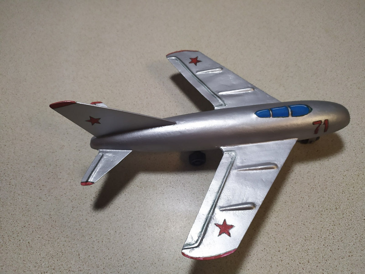 Rare Vintage Soviet Toy Metal Airplane Fighter Jet MiG-15 USSR Collectible