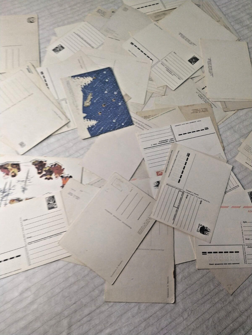 Lot of 70 Vintage Soviet Postcards 1960s-1980s USSR New Year Space Christmas Art