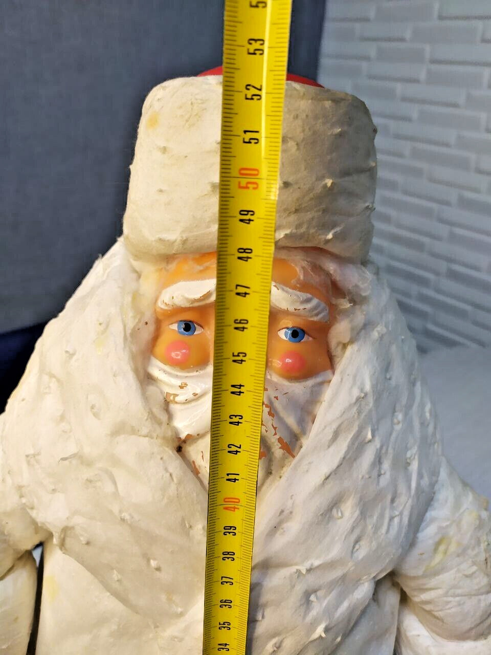 Large Antique USSR Christmas Santa Claus Ded Moroz Figurine Ukraine Soviet 53cm