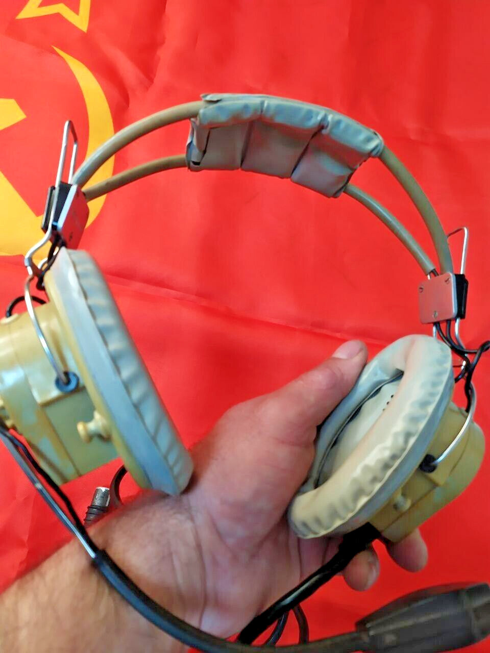 Rare GSH-A-18 USSR Aviation Headset - Soviet Air Force Pilot Equipment - Authent