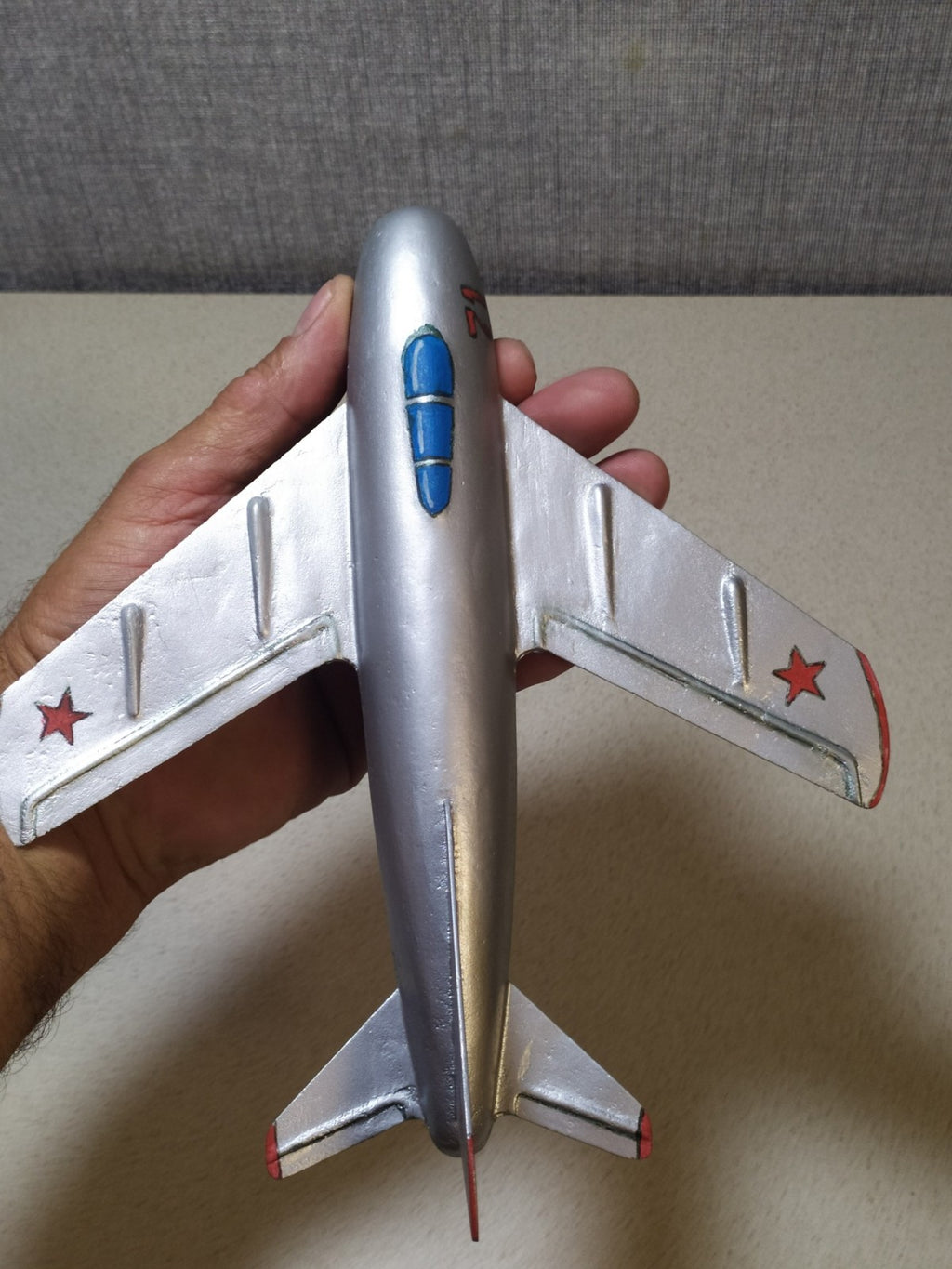 Rare Vintage Soviet Toy Metal Airplane Fighter Jet MiG-15 USSR Collectible