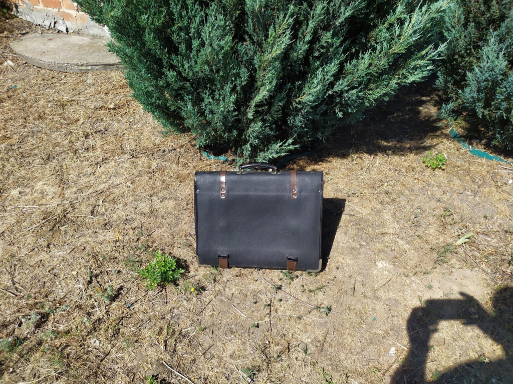 RARE NOS Vintage Soviet KGB General Briefcase USSR Leatherette Document Bag Case