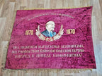 Dark velvet Soviet banner front with Lenin portrait and gold dates 1870 and 1970