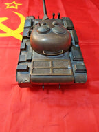 Underside of brass tank model showing metal plate construction and rods – detail 10