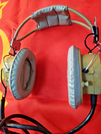 GSH-A-18 model marking on the ear cup of a Soviet pilot headset