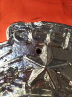 High-relief aluminum Soviet emblem with globe and sun rays – detail 15