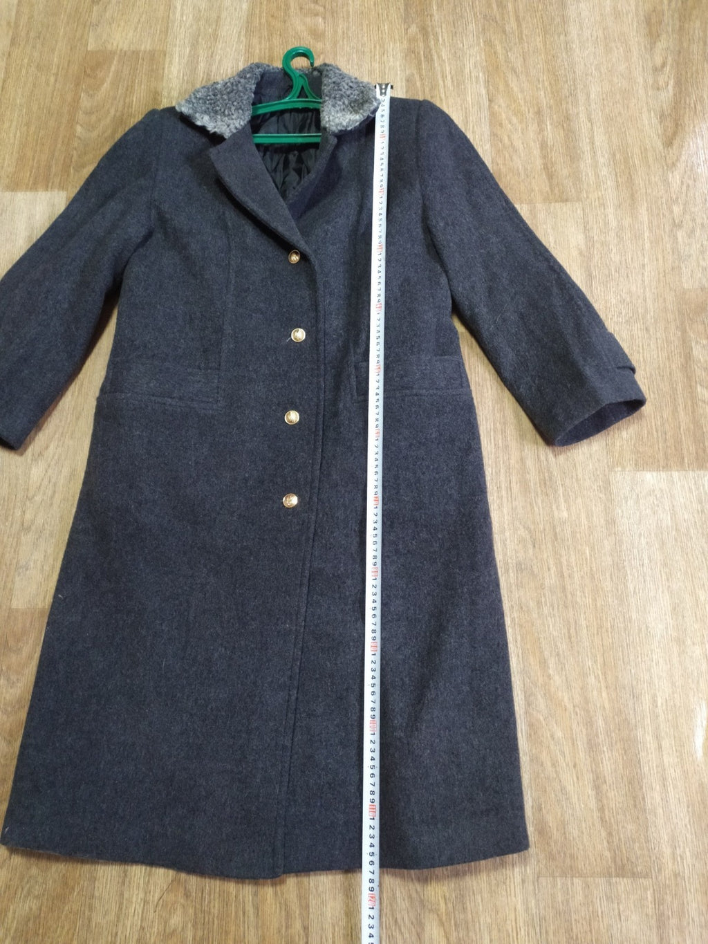 Original Ukrainian Army General Winter Coat Astrakhan Collar Wool Overcoat Size