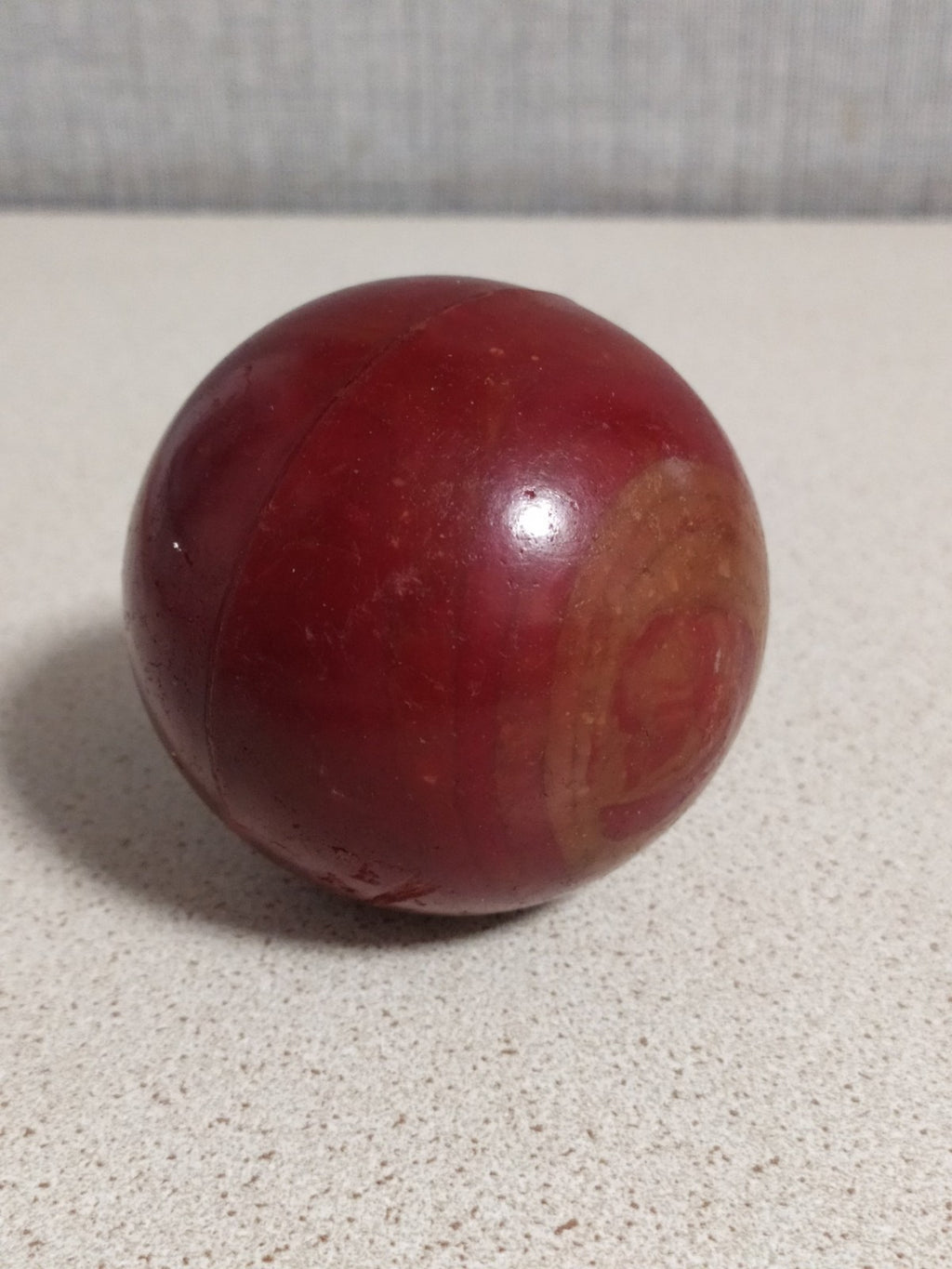 TESTED Authentic Vintage Bakelite Catalin Sphere Ball Deep Cherry Red Marbled...