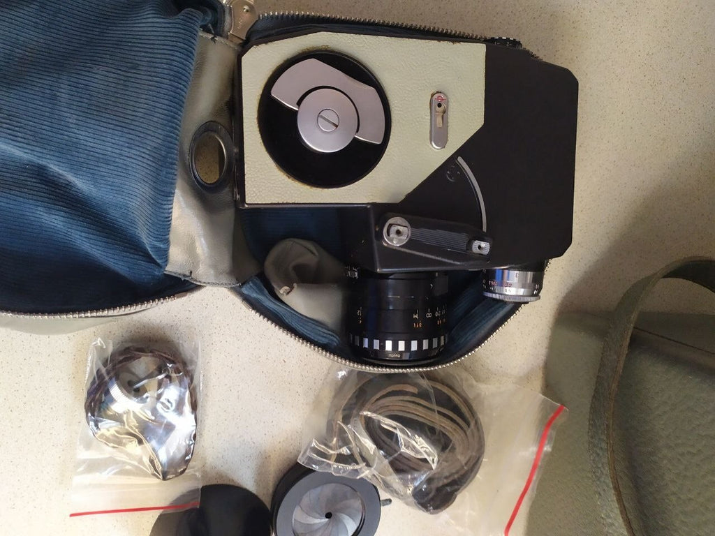 RARE Vintage Soviet 16mm Movie Camera LADA LOMO USSR - Full Set, Case, Manual