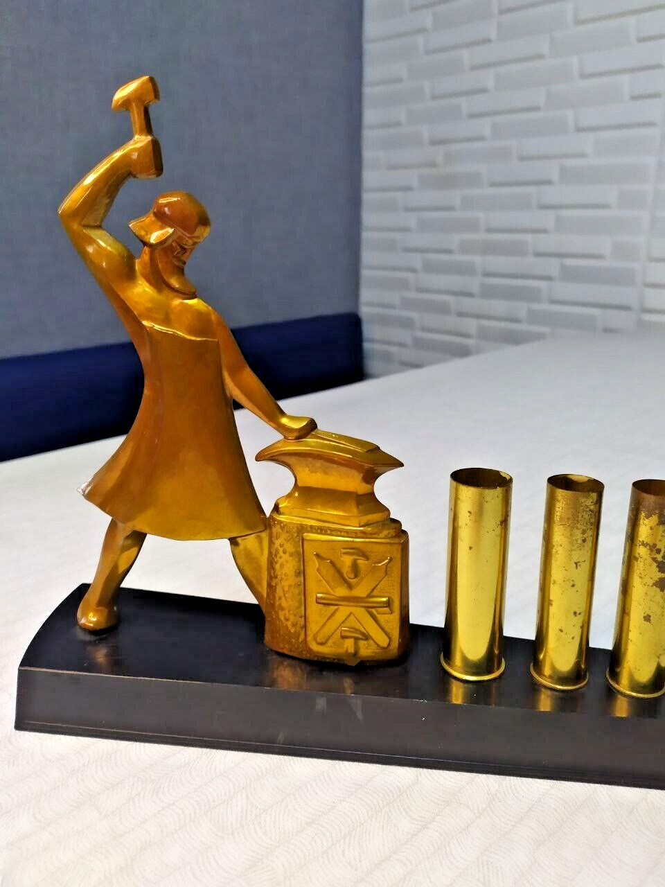 Rare Vintage Soviet Desktop Composition: "Let Us Beat Swords into Plowshares"