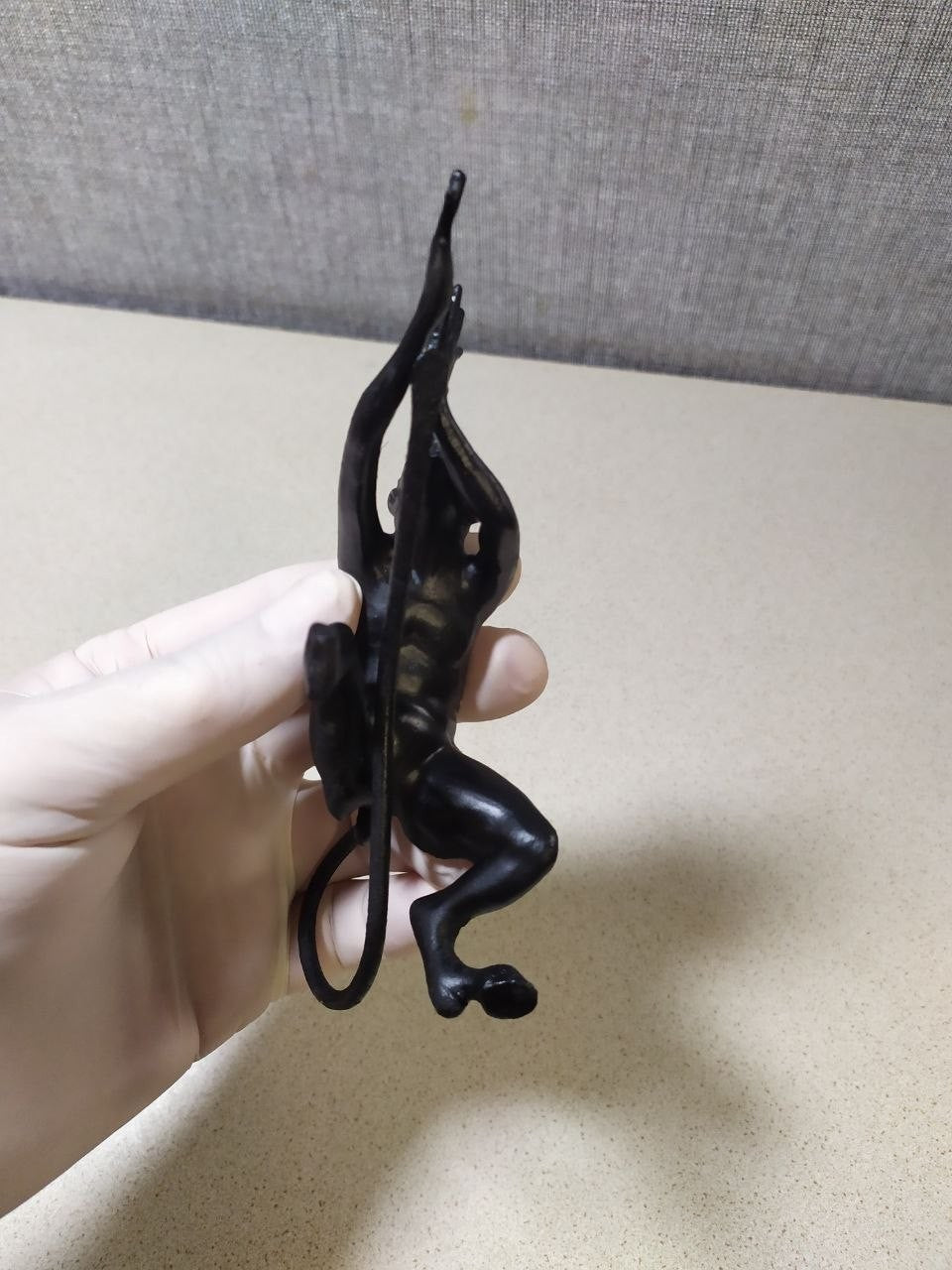 Antique Kasli Cast Iron Figurine "Devil" Mephistopheles Russian Art Casting