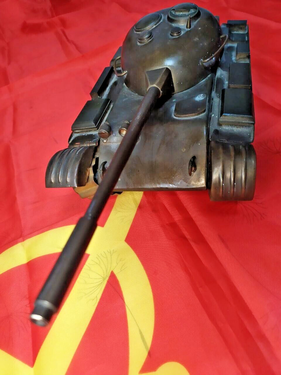 Large Vintage Brass Soviet Tank T-54 T-55 Model Handmade Trench Art USSR 4.6kg