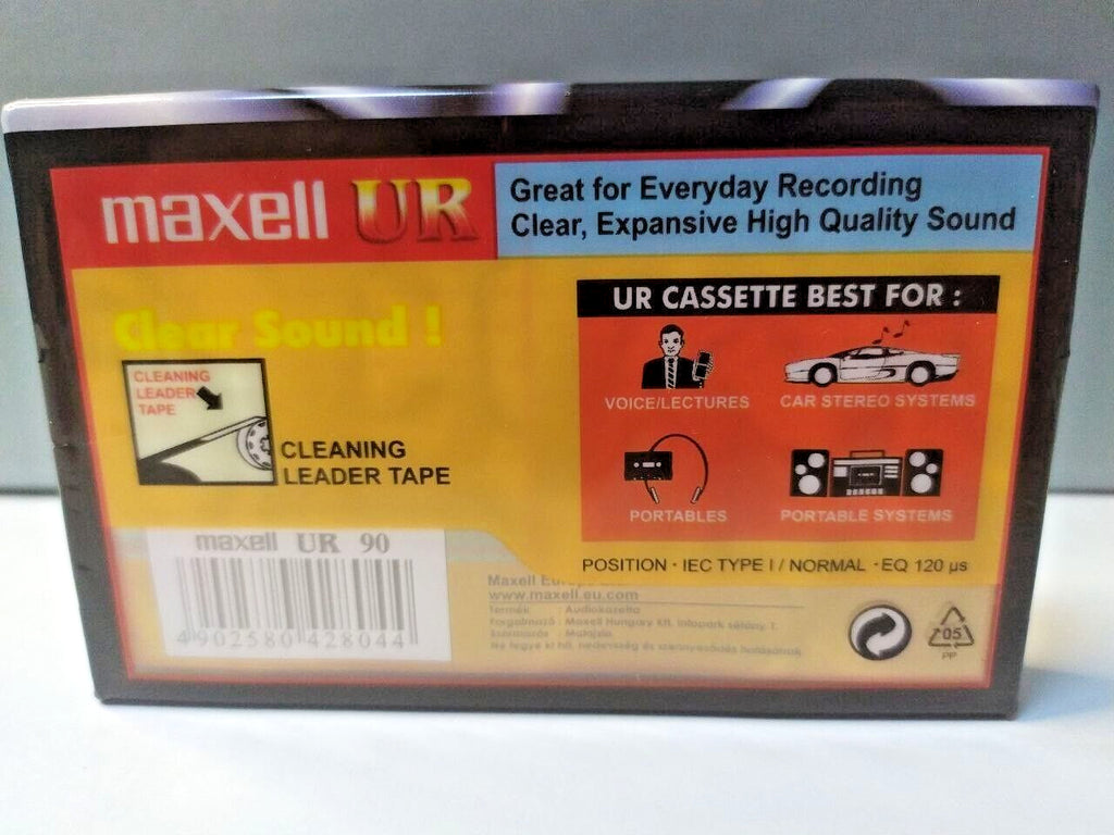 Maxell UR 90 Audio Cassette Tape - Normal Bias Type I - New & Factory Sealed