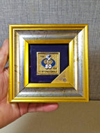 Gold certificate stamp Certificato di Garanzia on football anniversary art