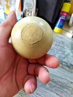 Russian Pyramid ball with circular plug mark on one side