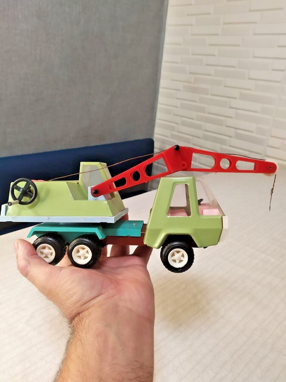 Rare Vintage USSR Toy Truck Mobile Crane "Malysh" Series Made in Soviet Union