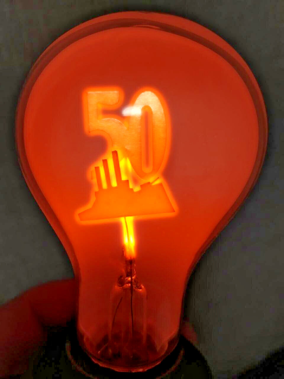 Rare Vintage Soviet Neon Glow Lamp "50 Years USSR" Industrial Design 1967/1972