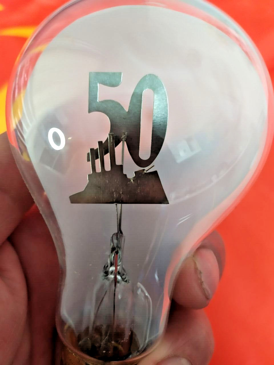 Rare Vintage Soviet Neon Glow Lamp "50 Years USSR" Industrial Design 1967/1972
