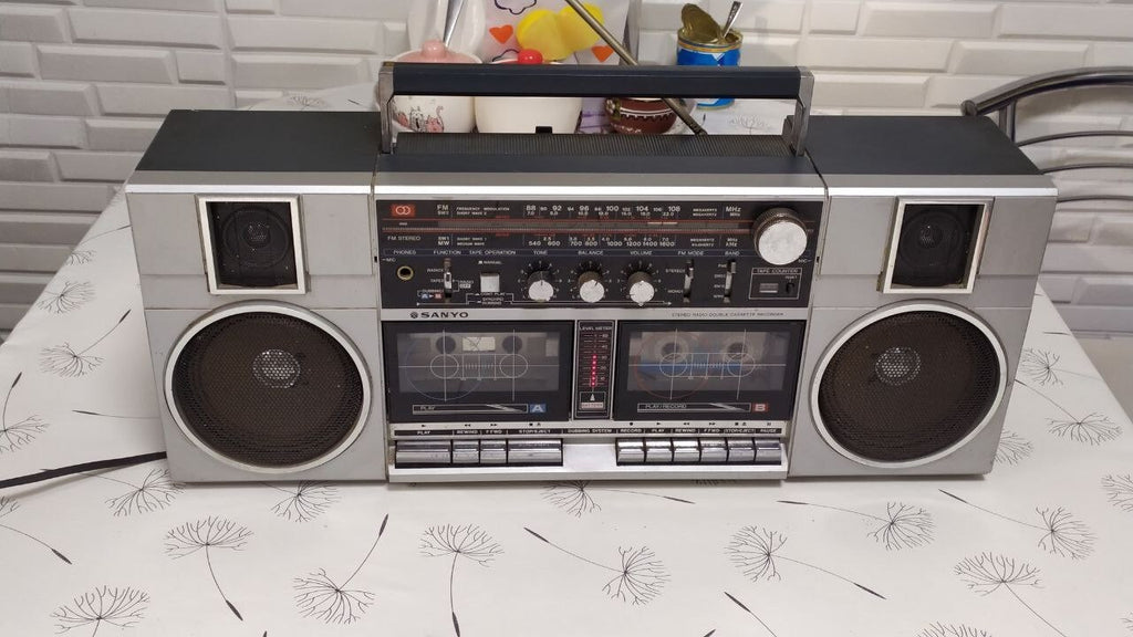 Vintage cassette recorder tape decks of the Sanyo M-W2K