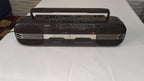 Shortwave radio boombox antenna and battery compartment