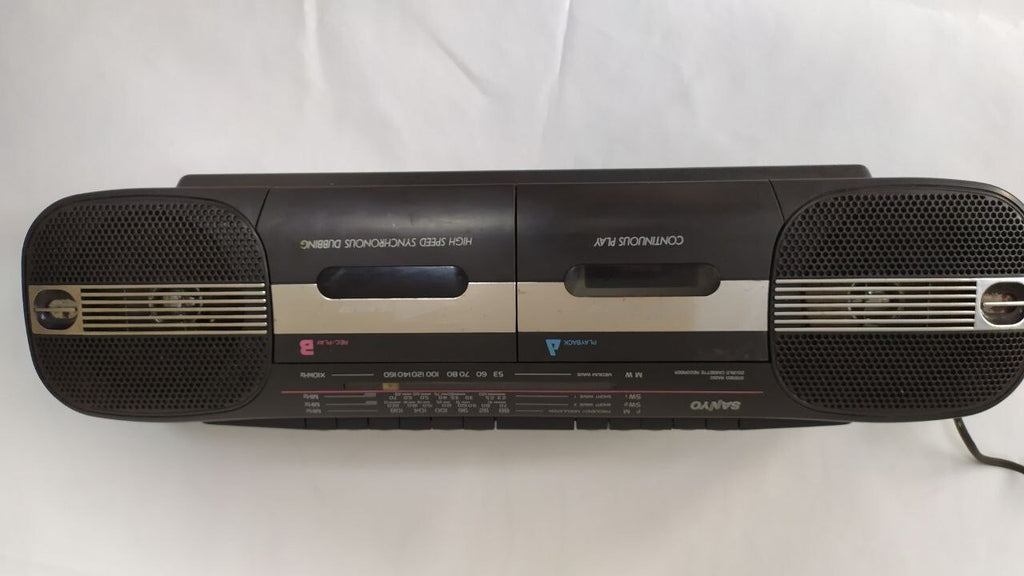 Sanyo MW717K double cassette boombox tape decks and controls – detail 8