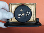 Vintage Soviet clock with tilt stand and gold-colored ribbed bezel – detail 10