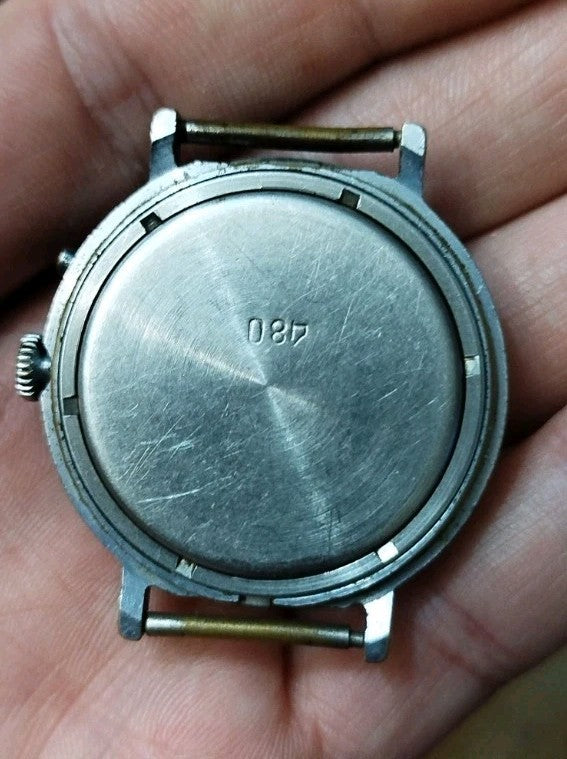 Vintage Soviet space watch dial with Baikonur inscription