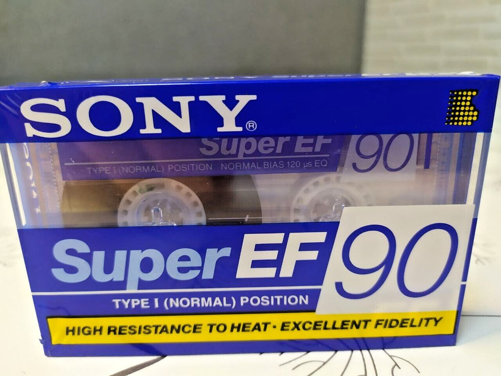 Sony Super EF 90 cassette tape, Type I normal position, factory sealed