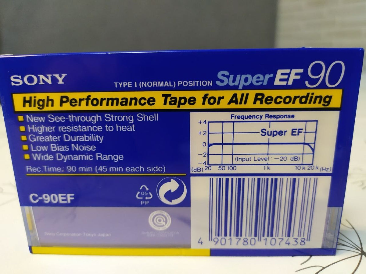 Sony cassette tape Super EF 90 in original cellophane wrap – detail 5