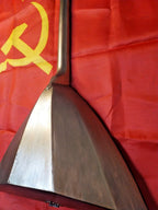 Gold-painted top and back on a Soviet folk instrument – detail 6