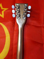 Triangular wooden balalaika body showing scratches and signs of age – detail 7
