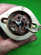 Vintage radio tubes: 6P3S beam power tetrode, glass and getter view – detail 11