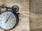 Engine-turned back cover of a Zlatoust mechanical stopwatch