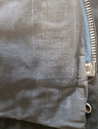 Dark blue Soviet pilot jacket with sheepskin collar buttoned up – detail 8