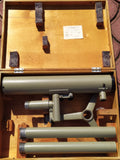 Soviet ALKOR 65mm reflector telescope with original wooden case and stand