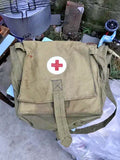 Soviet army medical bag SMSh in olive drab canvas with Red Cross emblem on the flap