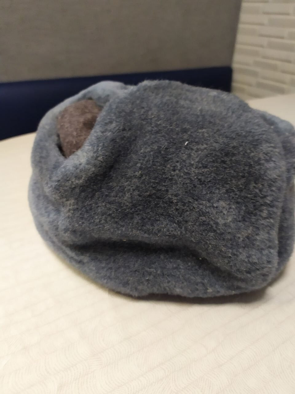 Ushanka hat lining with Bobruisk Fur Factory stamp and year 1987