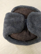 Red enamel Soviet star cockade with hammer and sickle on the ushanka