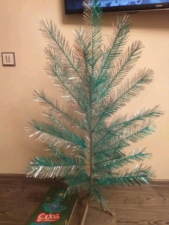 Original box for a vintage Soviet artificial tree
