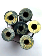Vintage bakelite rods with deep swirl pattern, close-up of the marbling – detail 5