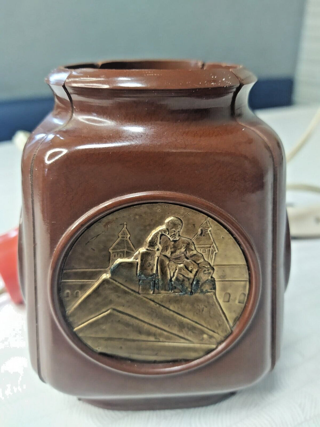 Factory stamp and OTK mark on the base of a USSR night light