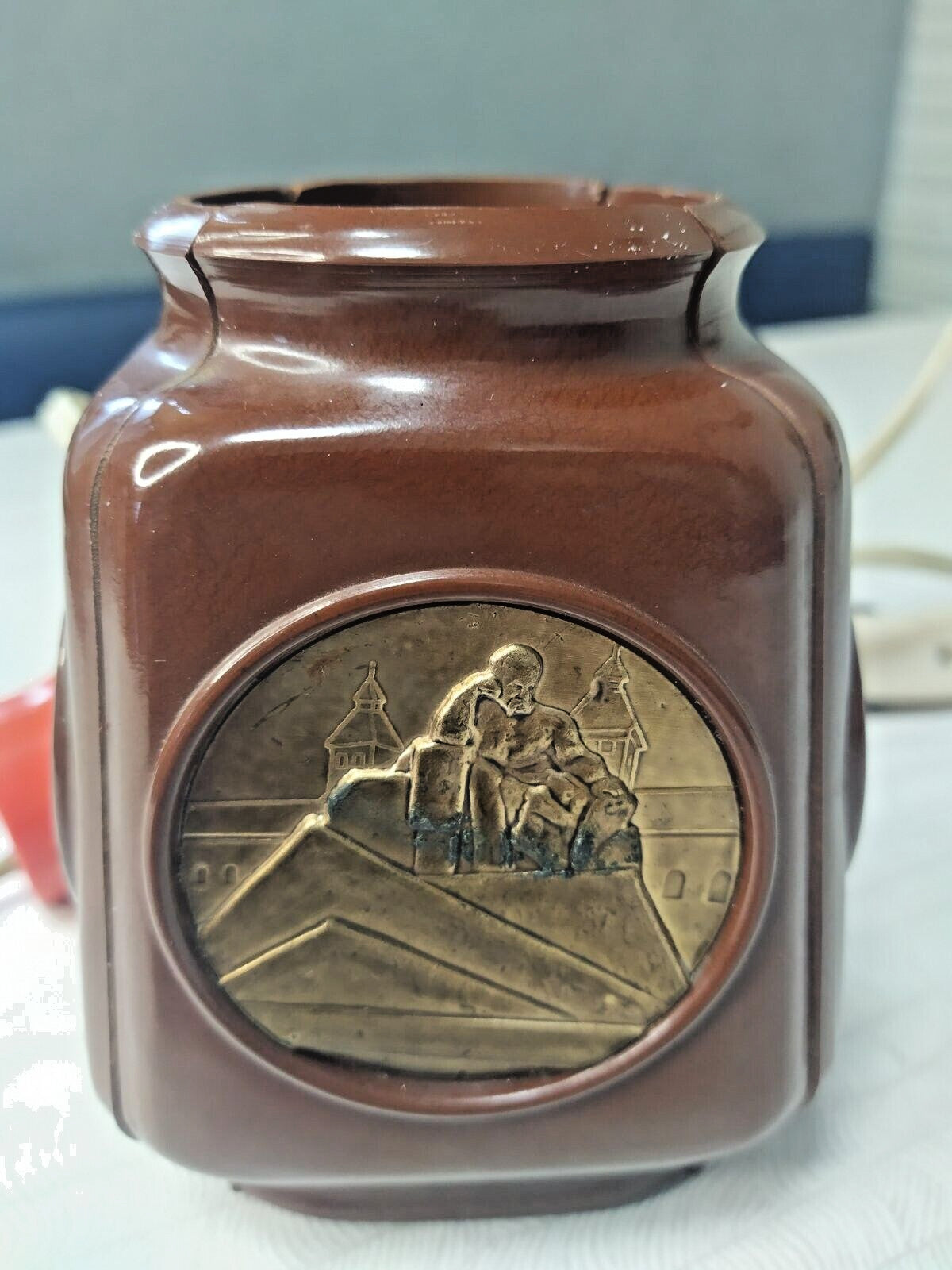 Factory stamp and OTK mark on the base of a USSR night light