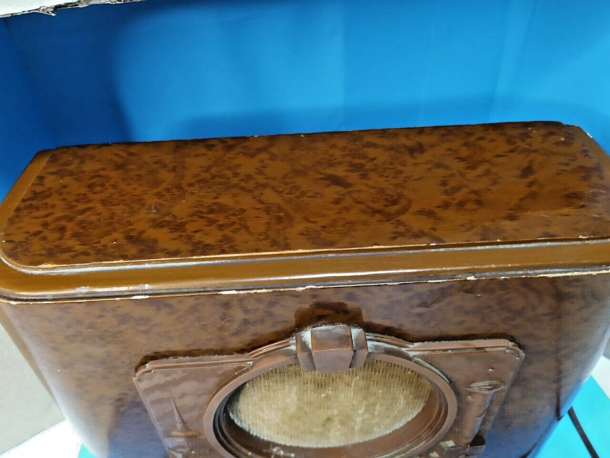 Baltika speaker in spotted brown bakelite, side view