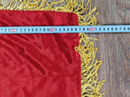 Original Soviet challenge banner fringe and flagpole loops close-up – detail 10